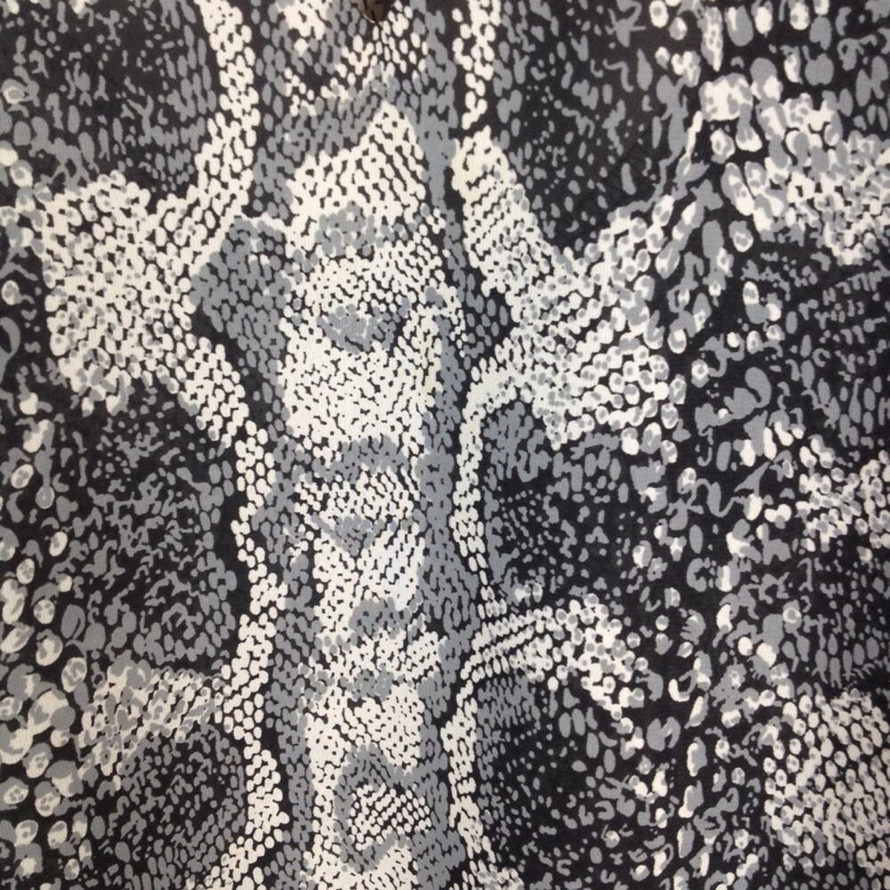 Vintage Teddi Of California Black Snakeskin Short Sleeve Blouse - Picture 7 of 8